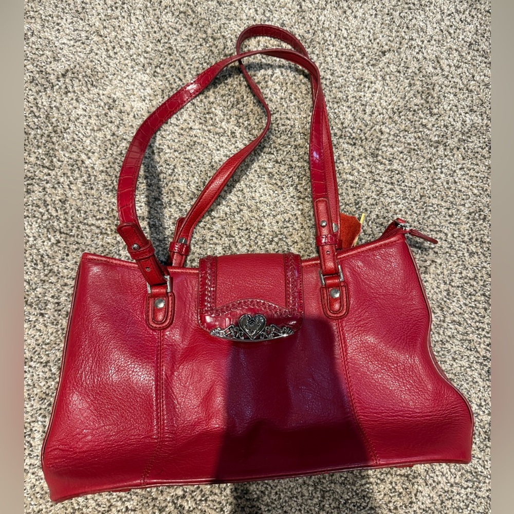 Coldwater Creek Red Shoulder Bag with Glossy Finish